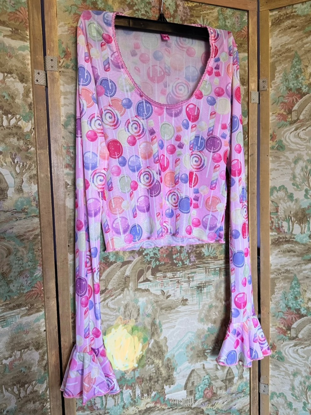 Dolls Kill x Candy Land bell sleeve mesh shirt - Picture 8 of 8